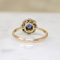 Precious Purple Sapphire & Diamond Flower Cluster Ring