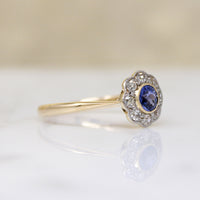Precious Purple Sapphire & Diamond Flower Cluster Ring