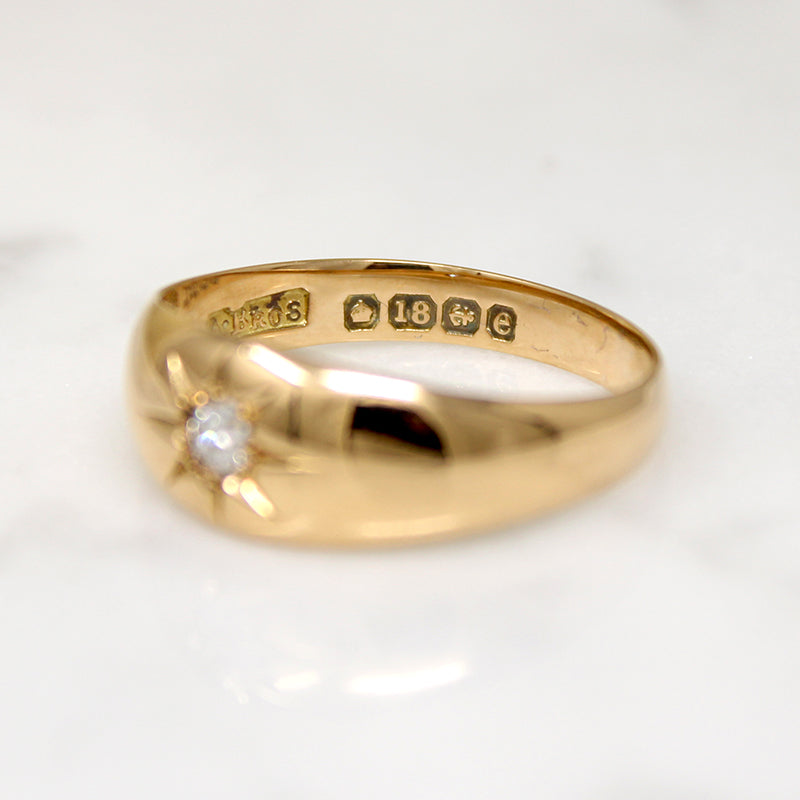 Star-Set Old European Cut Diamond in 18ct Gypsy Band