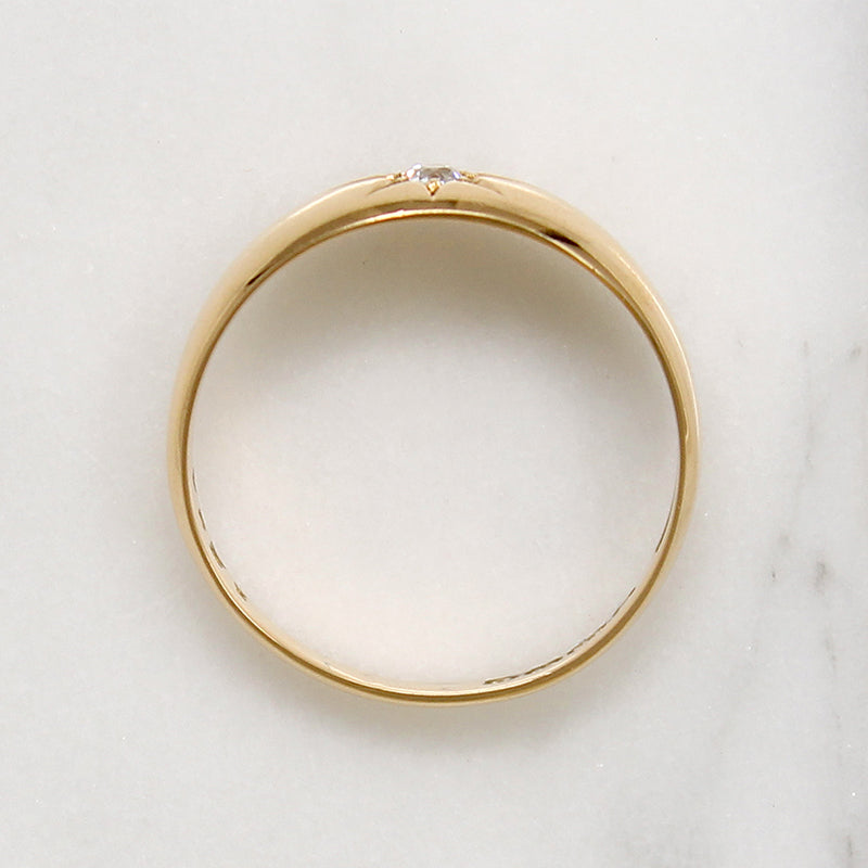 Star-Set Old European Cut Diamond in 18ct Gypsy Band