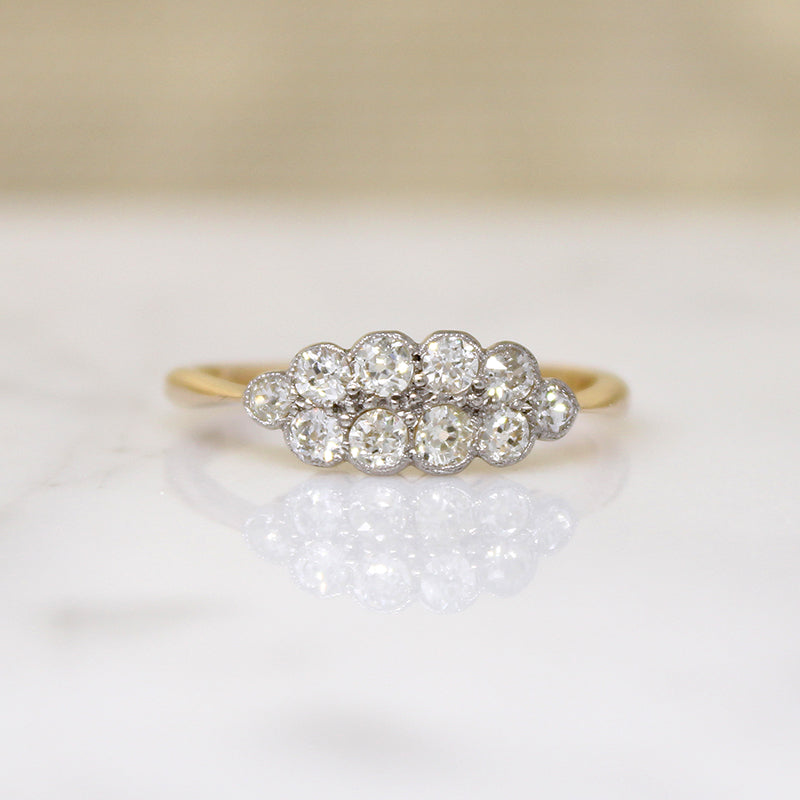 Old Mine Cut Diamond Double Row English Band