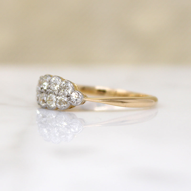Old Mine Cut Diamond Double Row English Band