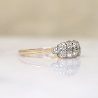 Old Mine Cut Diamond Double Row English Band