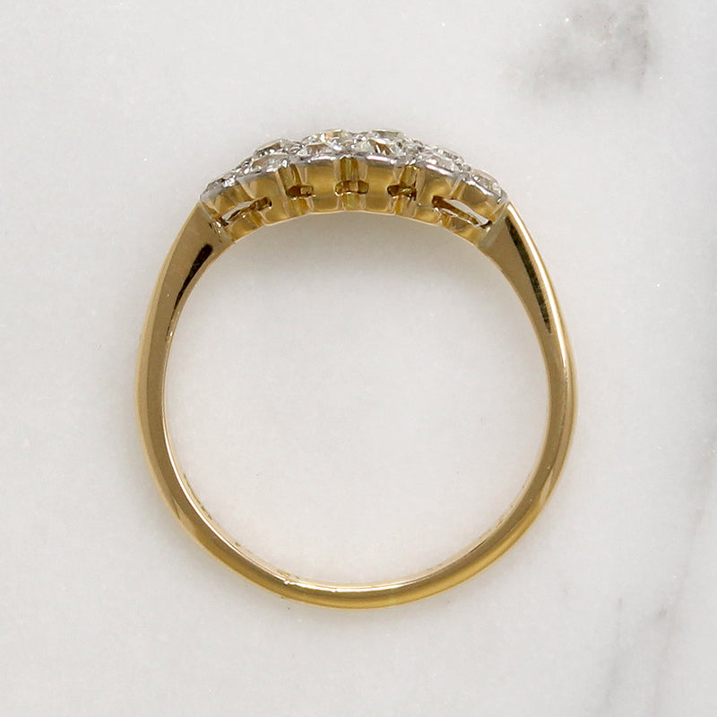 Old Mine Cut Diamond Double Row English Band