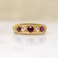 Handsome Ruby & Diamond 18ct Gold Band