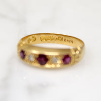Handsome Ruby & Diamond 18ct Gold Band
