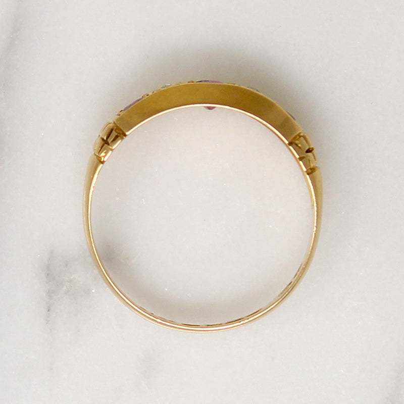 Handsome Ruby & Diamond 18ct Gold Band