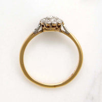 Floral Diamond Cluster in English Two-Tone Ring