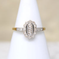 Romantic Diamond Oval Platinum & 18ct Gold Ring