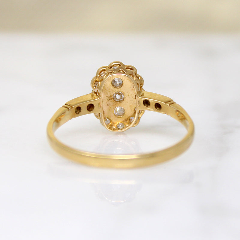 Romantic Diamond Oval Platinum & 18ct Gold Ring