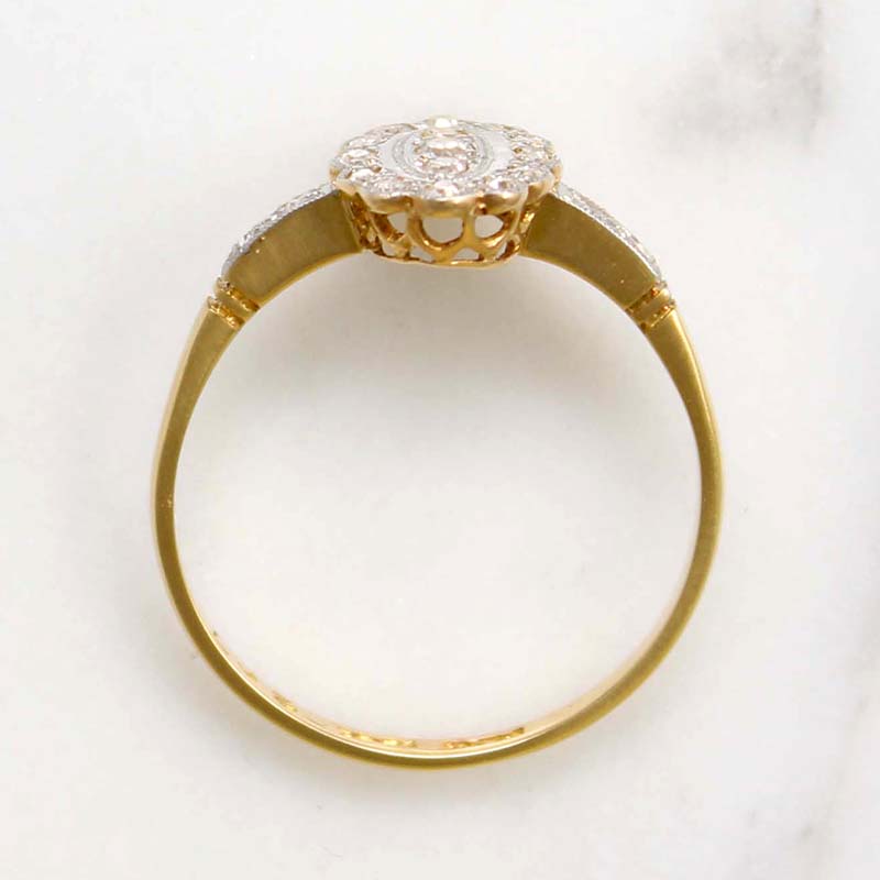 Romantic Diamond Oval Platinum & 18ct Gold Ring
