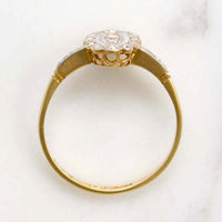 Romantic Diamond Oval Platinum & 18ct Gold Ring