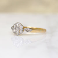 Dainty Diamond Daisy Two-Tone English Ring