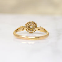Dainty Diamond Daisy Two-Tone English Ring