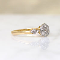 Dainty Diamond Daisy Two-Tone English Ring