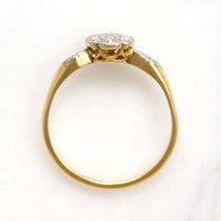 Dainty Diamond Daisy Two-Tone English Ring