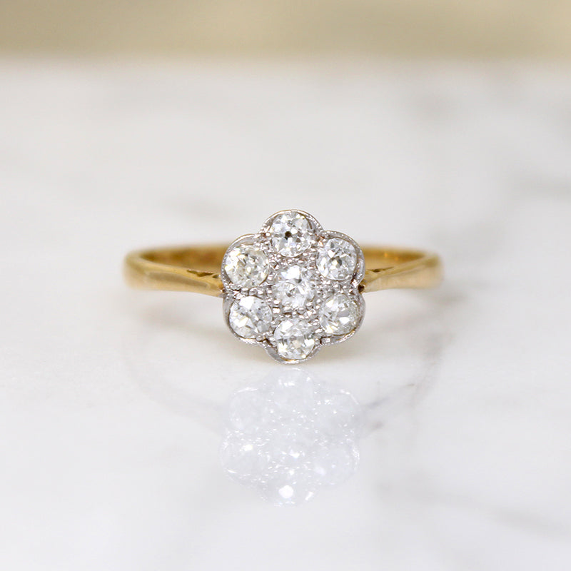 Darling Diamond Daisy Platinum & 18ct Cluster Ring