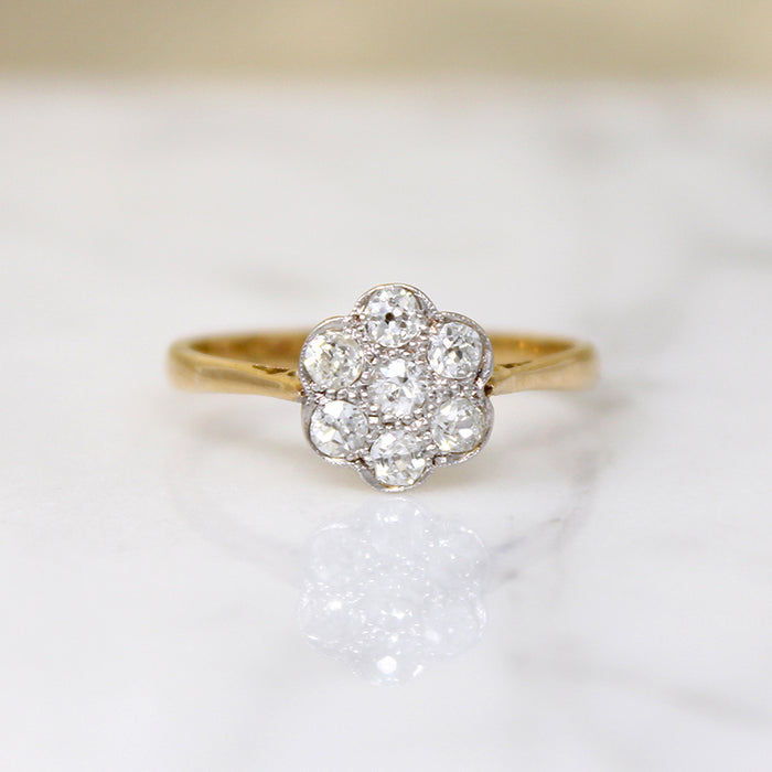 Darling Diamond Daisy Platinum & 18ct Cluster Ring
