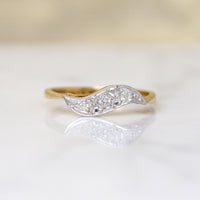 Jaunty Diamond Wave Band in Platinum & 18ct Gold