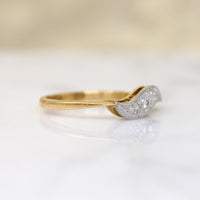 Jaunty Diamond Wave Band in Platinum & 18ct Gold
