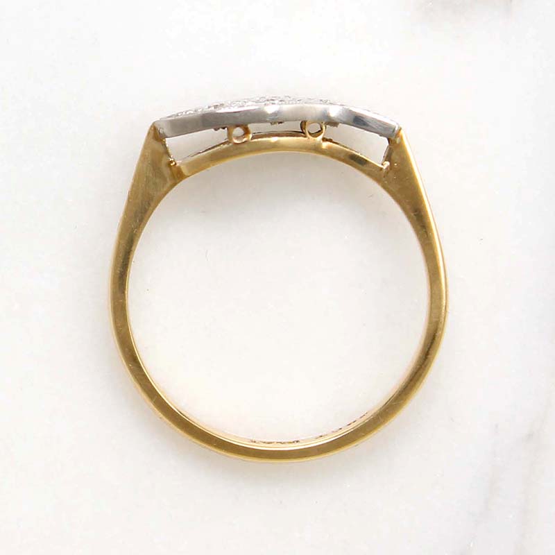 Jaunty Diamond Wave Band in Platinum & 18ct Gold