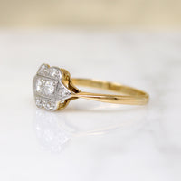 Charming English 18ct Gold & Platinum Diamond Ring
