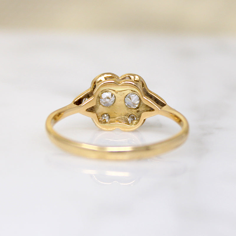 Charming English 18ct Gold & Platinum Diamond Ring