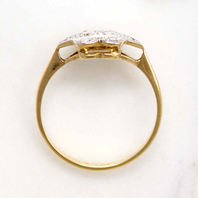 Charming English 18ct Gold & Platinum Diamond Ring