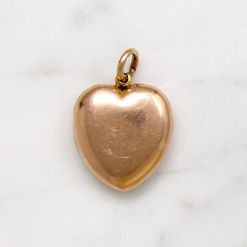 Perfectly Plain 10ct Rosy Gold Heart Locket