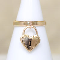 English 15ct Rosy Gold Heart Padlock Band