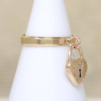 English 15ct Rosy Gold Heart Padlock Band