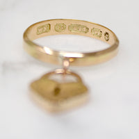 English 15ct Rosy Gold Heart Padlock Band