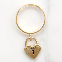English 15ct Rosy Gold Heart Padlock Band