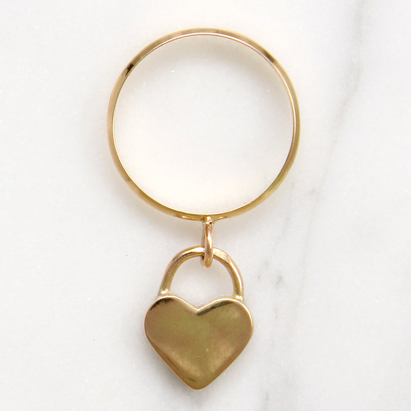 English 15ct Rosy Gold Heart Padlock Band