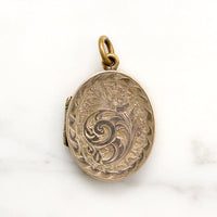 Victorian Floral Engraved Gold Locket