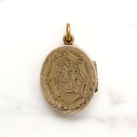 Victorian Floral Engraved Gold Locket