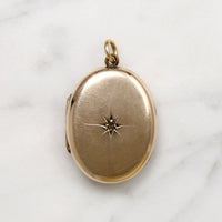 Mellow 9ct Gold Locket with Star Set Diamond 
