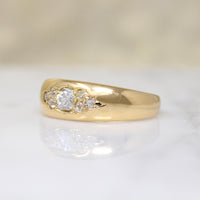 Voluptuous 18ct Gold Band with Old Mine Diamonds