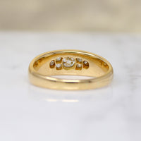 Voluptuous 18ct Gold Band with Old Mine Diamonds