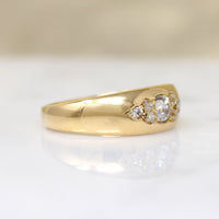 Voluptuous 18ct Gold Band with Old Mine Diamonds