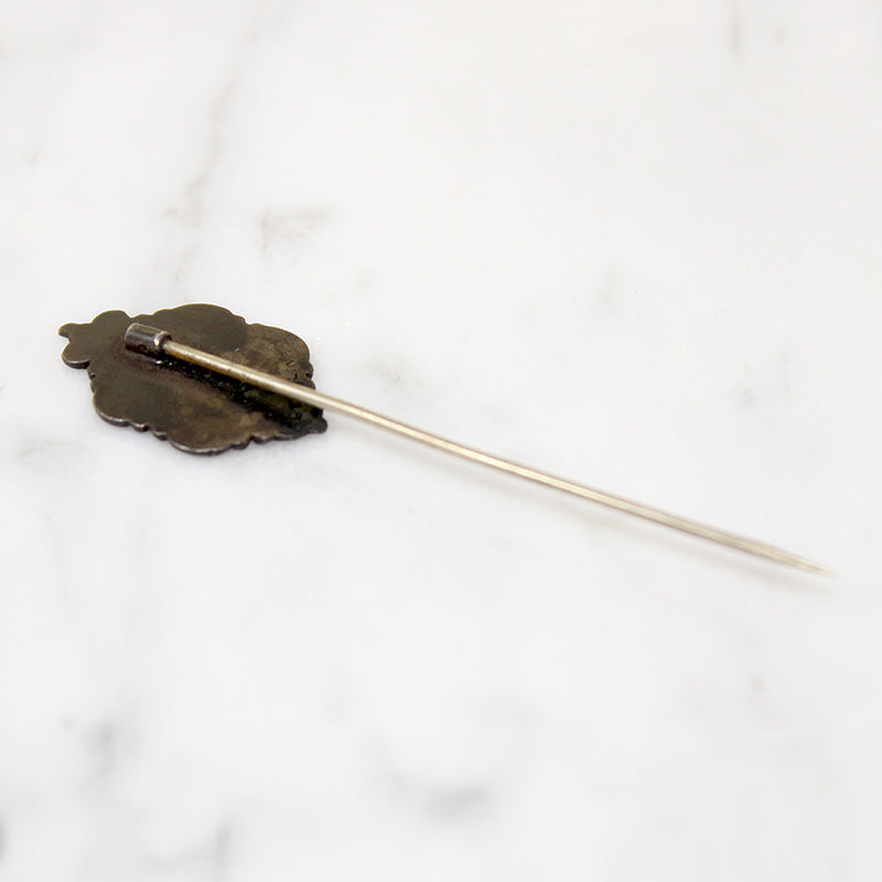 Enamel Crowned Crest Stick Pin