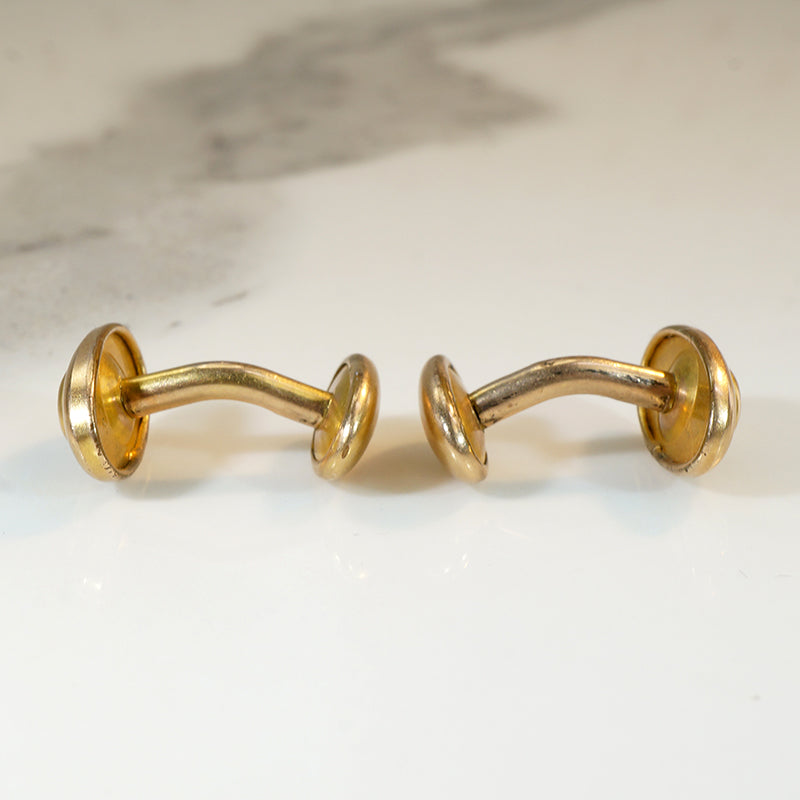 Elegant Gold Filled & Purple Glass Cufflinks