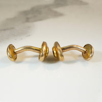Elegant Gold Filled & Purple Glass Cufflinks