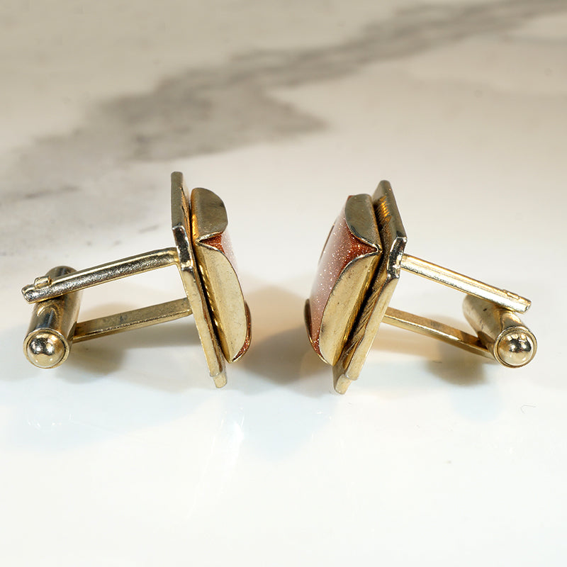 Glitzy Goldstone in Gold Plated Cufflinks