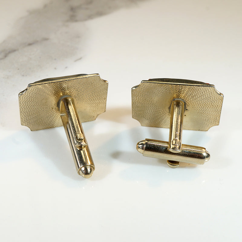 Glitzy Goldstone in Gold Plated Cufflinks