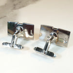 Onyx & Silver Cufflinks with Pearl Accents