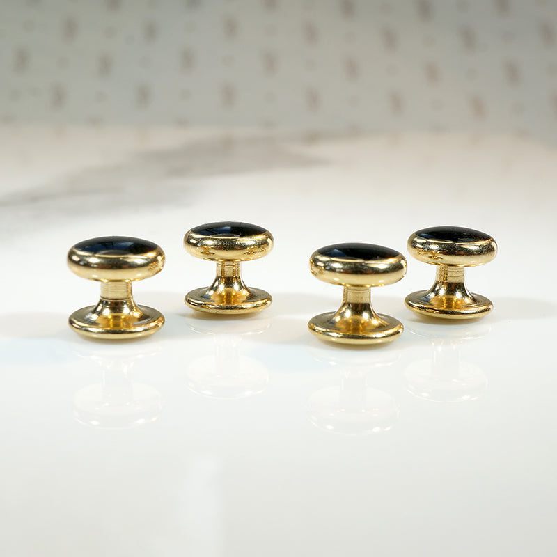 Glossy Onyx Cufflink & Stud Set