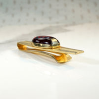 Flashy Red Glass Cufflink & Tie Bar Set from Anson