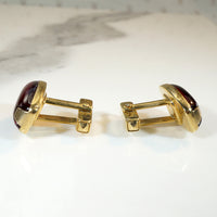 Flashy Red Glass Cufflink & Tie Bar Set from Anson
