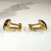 Flashy Red Glass Cufflink & Tie Bar Set from Anson